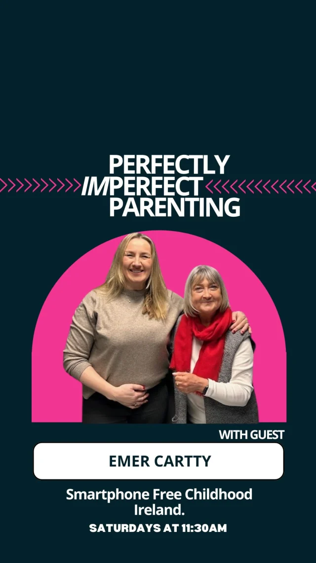 This week on #PerfectlyImperfectParenting, Mary is joined by Emer Carty from Smartphone Free Childhood Ireland, a parent-led initiative to delay smartphones and social media access until after primary school. Emer and Mary had an important conversation about the dangers of giving young children a smartphone, and how Smartphone Free Childhood Ireland can support parents by coming together on this issue.

Tune in this Saturday from 11:30am 

#smartphonefreechildhood #smartphones #youngchildren